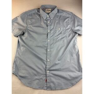 Mountain Khakis Mens Button Down Shirt X-Large Classic Fit Short Sleeve Blue‎